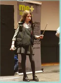 Student in police vest